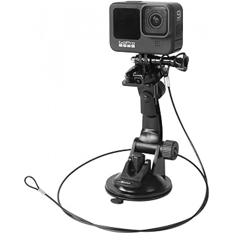 Smatree 빨판 마운트 + 스테인레스 스틸 테더 Lanyard + 건 가방 Osmo Action3/2, GoPro Hero11/10/9/8/7/6/5/4/3+/3/2/1/세션