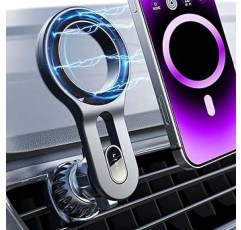 LISEN 스마트폰 홀더, 자석, Magsafe, 차량용 홀더, 한 손 조작, 360° 조절 가능, 스마트폰, 에어컨 통풍구 안정성, 모바일 클립, iPhone 14, 13, 12, Pro 및 Xperia를 포함한 모든 모델과 호환 가능
