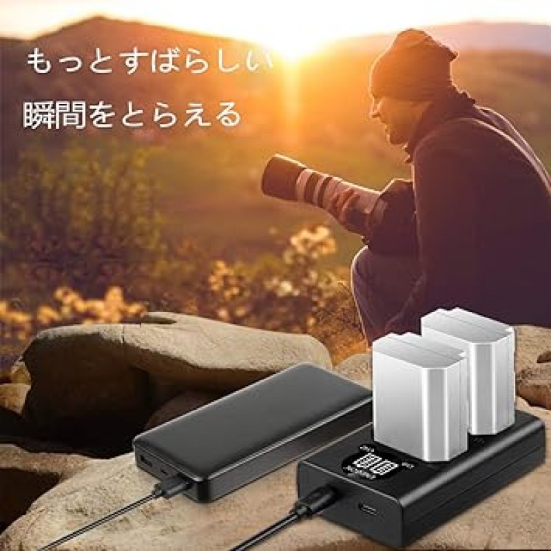 Sony Alpha 9,Sony A9,Sony Alpha 9R,Sony A9R,Sony Alpha 9S,Sony A9S,Sony A7RIII A7R3,Sony a7 III 및 기타 디지털 카메라 배터리와 호환되는 Sony NP-FZ100 배터리용 ENEGON NP-FZ100 LED 듀얼 충전기