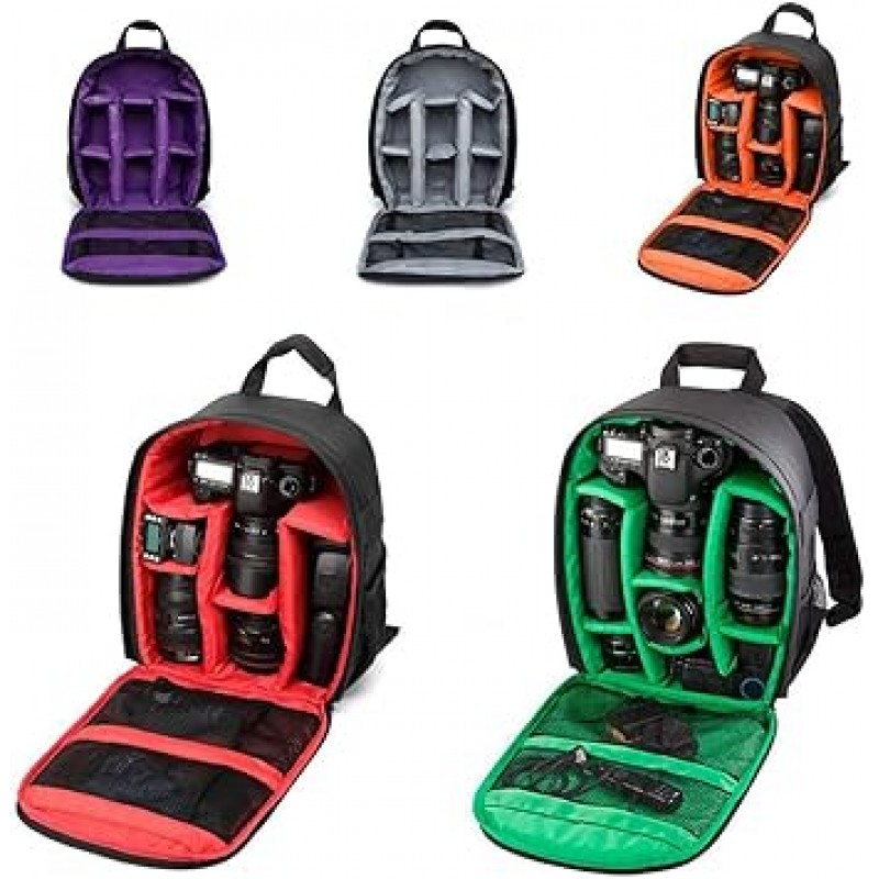 Chonor 카메라 백팩, 카메라 가방, 전문가급 SLR 가방, 카메라 가방, 등산, 발수, 야외 사진, 다기능 소형 보관 파우치, 13.0 x 10.4 x 4.9 인치(33 x 26.5 x 12.5 cm), 호환 모델: Canon , Nikon 등 회색