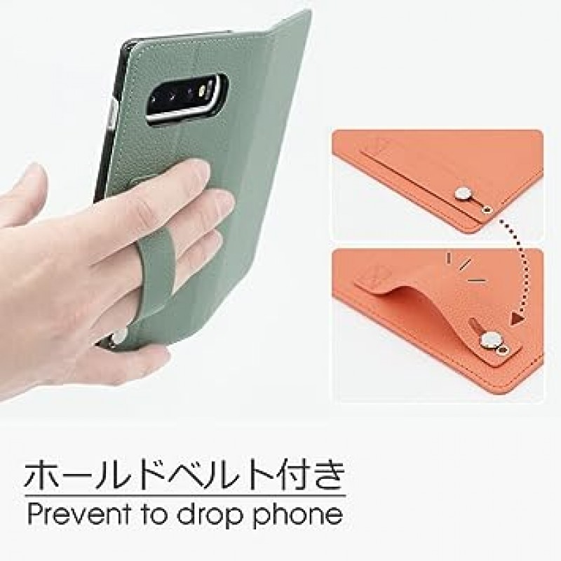 [SHARP 공식 인증] LOOF Hold Aquos Sense5G / Sense4 Lite / Sense4 Basic Easy 스마트폰 2 케이스, 노트북형, 스마트폰 케이스, 자석 없음, 카드 포켓, 벨트 홀더, 낙하 방지, 스탠드 기능, (둔한 녹색)
