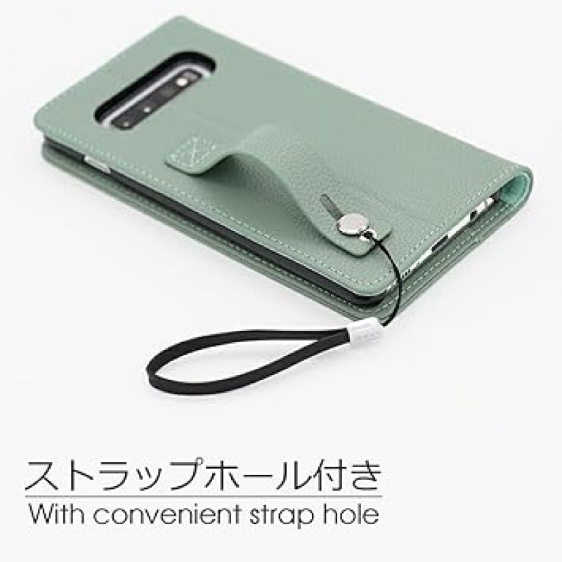 [SHARP 공식 인증] LOOF Hold Aquos Sense5G / Sense4 Lite / Sense4 Basic Easy 스마트폰 2 케이스, 노트북형, 스마트폰 케이스, 자석 없음, 카드 포켓, 벨트 홀더, 낙하 방지, 스탠드 기능, (둔한 녹색)