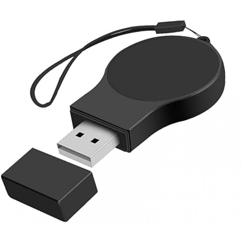 휴대용 Samsung Galaxy Watch 5 충전기 USB 여행 무선 무선 충전기 키체인 Samsung Galaxy Watch 5 Pro Watch 4 Classic Watch 3 Active & Active 2 액세서리 (블랙)