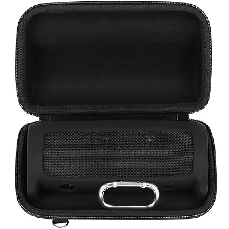 Khanka JBL Filp6 블루투스 스피커 보관 케이스 + 실리콘 케이스 + 어깨 끈 + 카라비너 ​​슈퍼 보호 조합 (블랙)