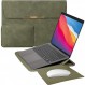 TOWOOZ 접이식 MacBook Air/Pro 케이스 13-14인치 2022 M2/M1 접이식, 얇은, 충격방지, 발수 슬리브 케이스, 긁힘 방지, 얼룩 방지, MacBook Air/Pro 13인치와 호환 가능 / 신형 Macbook Air 케이스 13.6인치 / MacBook Pro 케이스 14인치 마우스 매트, 전원 보관 파우치(13~14인치, 올리브 그린)