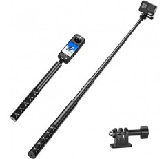 117cm(46.1인치) 액션 카메라 셀카봉, 보이지 않는 셀카봉, 길이 28.5~117cm(11.2~46.1인치), 5개 바닥 확장, 전체 알루미늄, 소형, 경량, Insta360 X3 GO 2/ONE X2/ONE RS와 호환 가능 /고프로 11 10 9 8 7