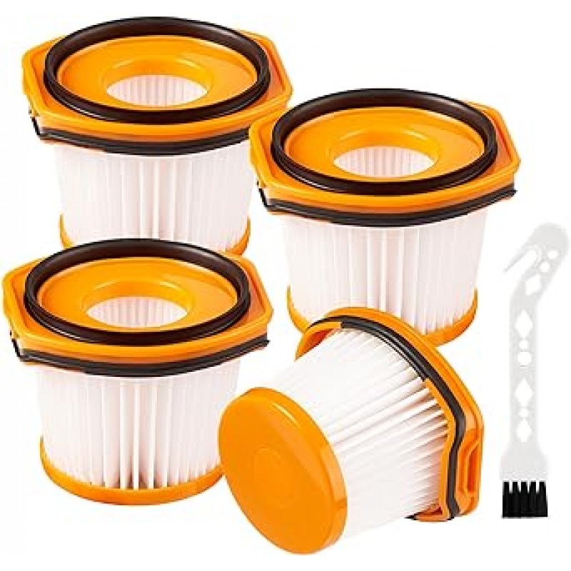 상어 진공 필터 XFFWV360J, 4팩 상어 진공 청소기 필터 CS300JWH CS401J CS651J CS651JBL CS651JOR CS200J CS601J CS401JGR CS501J CS300j CS401JRB CS601J JBK CS50 1JRG CS200JRD CS200JRD CS100JBR CS601JPK WS6 20 WS630 WS632 WS633 진공 청소기 부품 세척 가능 교체 액세서리 청소용 브러시 포함(4 x XFFWV360J 필