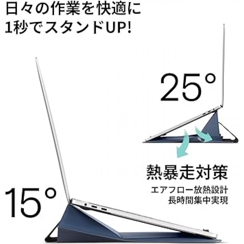 MOFT 노트북 케이스, 슬리브 케이스, 노트북 PC 스탠드, 다기능 케이스/스탠드, MacBook Air, MacBook Pro, iPad, 노트북과 호환 가능, 얇은, 경량, 발수, 보호, 1초 PC 스탠드