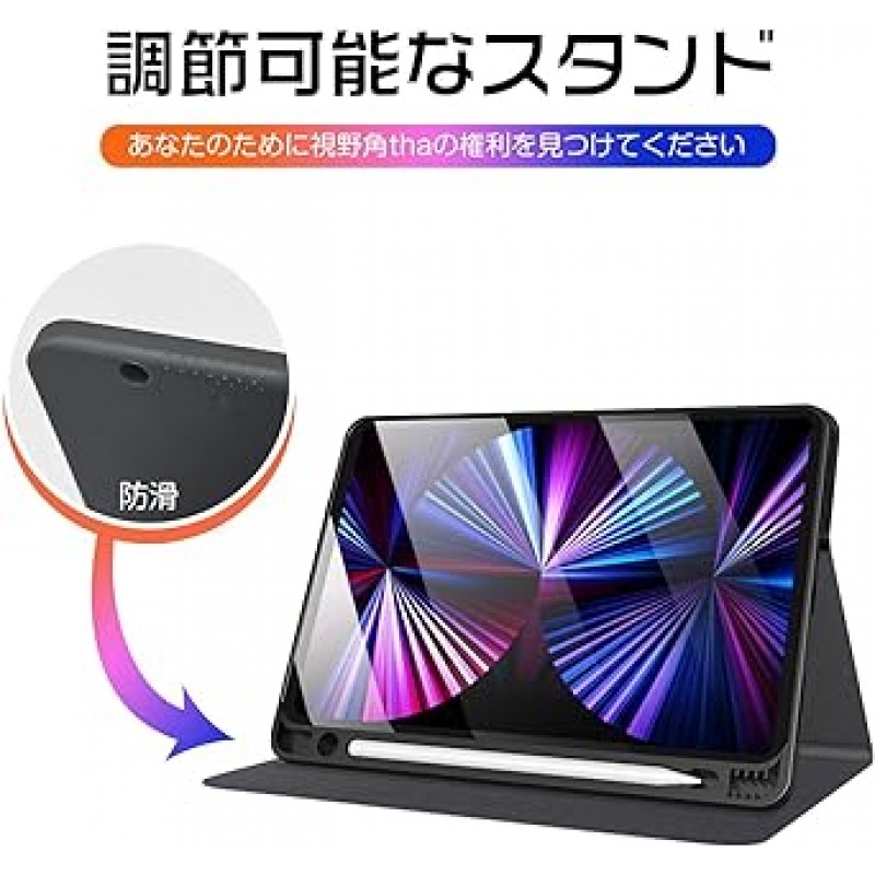 iPad Pro 11인치용 DK-그린 케이스 2022 / 2021 / 2020 4세대, 3세대, 2세대, iPad Pro 11 케이스, Apple Pencil 보관함, 충격 흡수, 커버, 범용 유형, 얇고 가벼움, 긁힘 방지, 충격 방지 커버 , 자동 잠자기/깨우기 기능, 각도 조절 가능, 접이식 스탠드, 세련되고 귀여운, iPad Pro 11인치 케이스