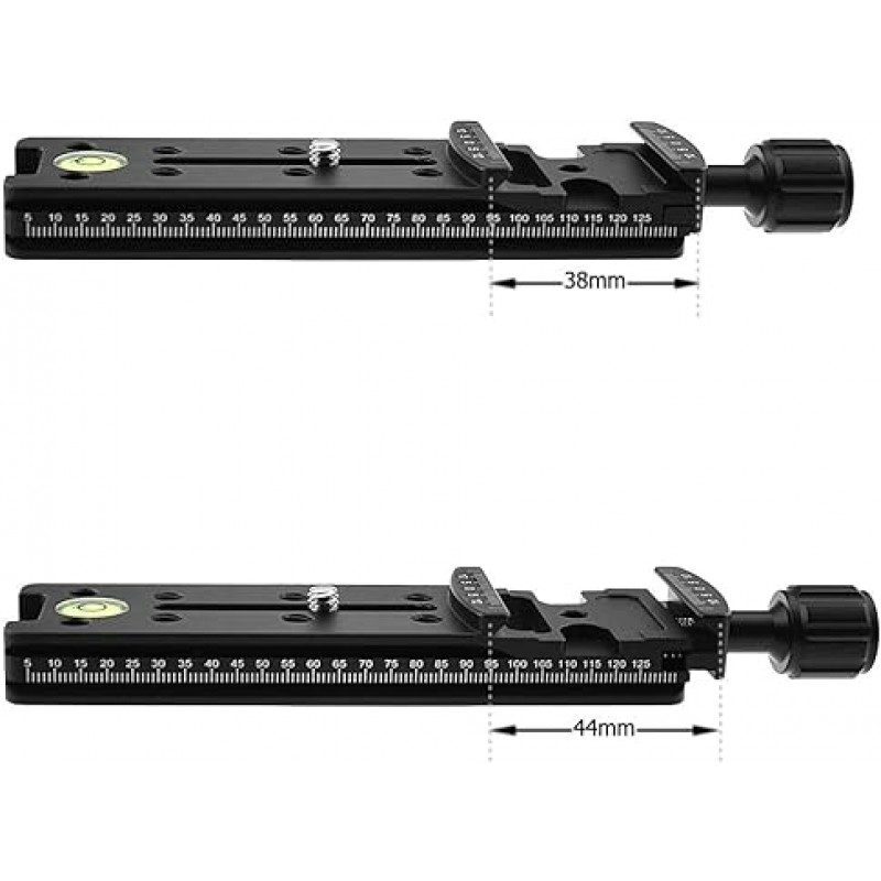 NOTRICKT QRC-13 5.3인치(134mm) 파노라마 레일, DSLR 미러리스 컴팩트 카메라, 렌즈 및 Arca Swiss 표준 호환, 내장 레벨용