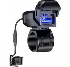 Kaedear KDR-M3 USB 전원 공급 장치, 방수, 오토바이용, 스마트폰 충전, USB 포트, SAE DC, 12 V, 퓨즈, 전원 스위치, 조명
