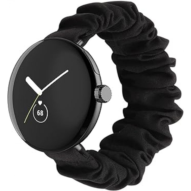 Google Pixel Watch Band, 탄성 밴드, 여성용, 시폰, 고무 시계 밴드, Pixel Watch와 호환 가능, 스타일리시하고 쉬운 설치, 다양한 색상