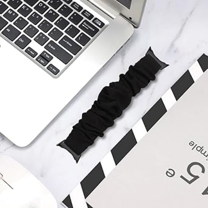 Google Pixel Watch Band, 탄성 밴드, 여성용, 시폰, 고무 시계 밴드, Pixel Watch와 호환 가능, 스타일리시하고 쉬운 설치, 다양한 색상