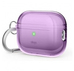 elago AirPods Pro 2 호환 케이스, 투명 커버, 스트랩 구멍, 사용 가능한 충격 방지, 투명 케이스, 투명, 긁힘 방지, 낙하 방지, 보호 액세서리, Apple AirPods Pro 2 MQD83J/A와 호환 가능, Airpods Pro 2, Airpods Pro 2, 2세대 , CLEAR HANG 케이스, 딥 퍼플