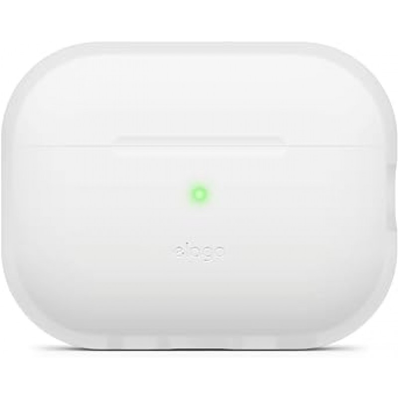 [elago] AirPods Pro2 호환 케이스, 실리콘 커버, 스트랩 구멍, 충격 방지, 실리콘 커버, 충격 흡수, 슬림, 소프트, 케이스 커버, 스크래치 방지, 낙하 방지, 액세서리, Apple AirPods Pro2, MQD83J/A, Airpods Pro 2와 호환 가능 , Airpods Pro 2, Airpods Pro 2, 2세대, 실리콘 베이직 케이스, 나이트 글로우 블루
