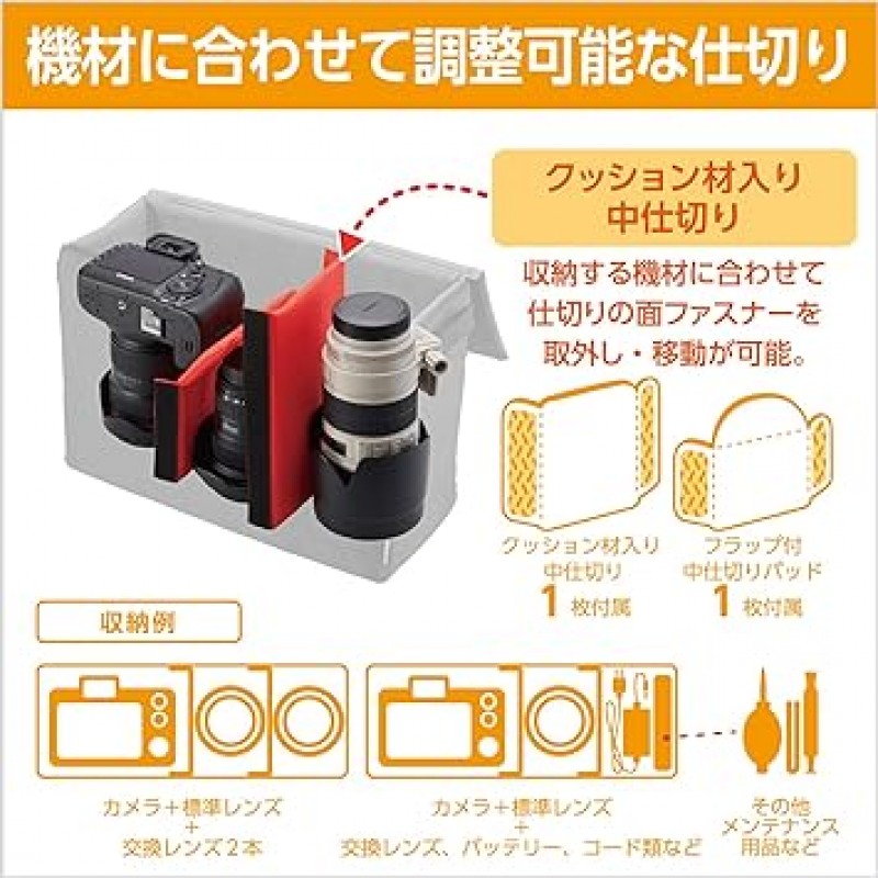 Hakuba 2KCS-40-500BK 카메라 케이스, 내부 소프트박스 02 500, 조절 가능한 칸막이, 측면 손잡이 및 탈착식 뚜껑, 검정색