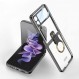 삼성 Galaxy Z Flip4 / Docomo SC-54C / au SCG17용 OURJOY 스마트폰 케이스, 투명 링, 스타일리쉬, 충격방지, 전기도금 액세서리, 경량, 얇은, 스트랩 홀, 무선 충전, 블랙