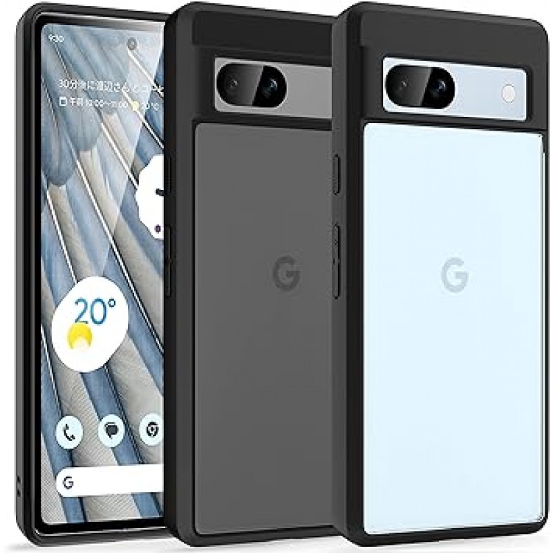 Mist 시리즈 Google Pixel 7a 케이스, 반투명, 충격 흡수, 미국 군사 표준 인증, 무광택, 지문 방지, SGS 인증, 황변 없음, 렌즈 보호, 얇고 가벼움, 스트랩 구멍 있음, 블랙