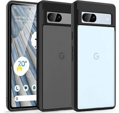 Mist 시리즈 Google Pixel 7a 케이스, 반투명, 충격 흡수, 미국 군사 표준 인증, 무광택, 지문 방지, SGS 인증, 황변 없음, 렌즈 보호, 얇고 가벼움, 스트랩 구멍 있음, 블랙