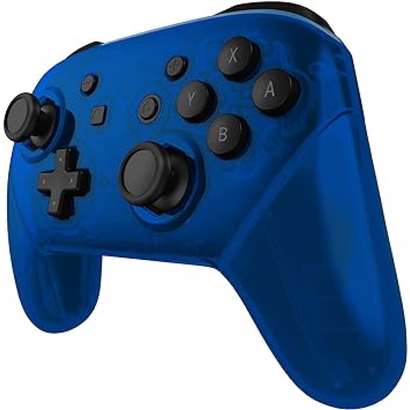 eXtremeRate 클리어 블루 팔각형 게이트 스틱 페이스 플레이트 백 플레이트 핸들 DIY 교체 용 그립 하우징 쉘 커버 Nintendo Switch Pro 컨트롤러 용 - 컨트롤러 포함되지 않음