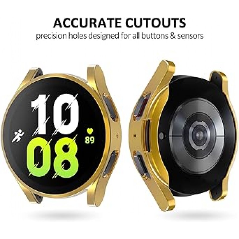 삼성 갤럭시 워치 5와 호환되는 5피스 케이스 40mm 44mm 소프트 TPU 화면 보호기 및 케이스, 삼성 갤럭시 워치 5용 TPU 시계 커버 액세서리