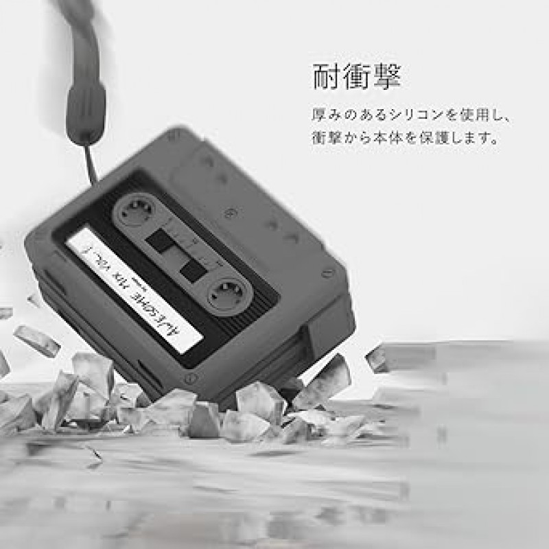 [elago] AirPods Pro 2 호환 케이스(스트랩 포함), 스타일리쉬, 카세트 테이프 디자인, 실리콘 케이스, 충격 방지, 낙하 방지, AirPods Pro 2 케이스, Apple AirPods Pro 2와 호환 가능, Apple Air Potts Pro 2, 2세대, MQD83J/A, CASETTE TAPE 케이스, 화이트 레드