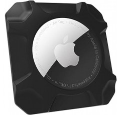 Airtag 홀더 케이스 강력 접착 마운트 Airtag용 보호용 붙여넣기 가능 액세서리 에어 태그 케이스 Apple AirTag 첨부 숨겨진 장소 트래커 첨부(블랙 1 팩)
