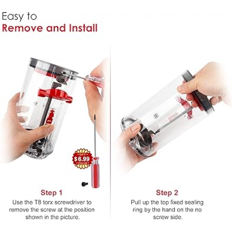 더스트 빈 탑 고정 실링 링 교체 Dyson V11 V15 SV14 SV15 SV22 진공 청소기 더스트 버킷/다트컵 교체 부품 진공 청소기 수리 액세서리