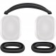 AirPods Max용 SOULWIT 보호 액세서리, TPU 커버 + 헤드밴드 커버 + 이어패드 케이스, 다방향 보호 키트, 긁힘 방지, 땀 방지, 청소 용이, 방진, 경량, 얇은(검은색)