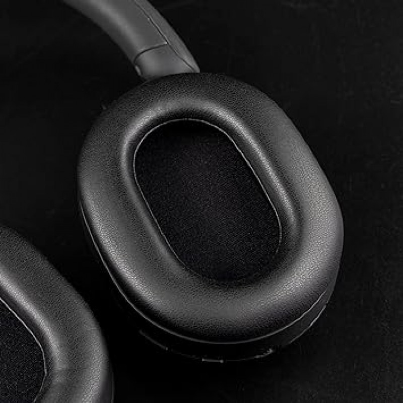 SOULWIT 이어 패드 소니 WH-1000XM5(WH1000XM5)용 이어 쿠션 무선 소음 차단 헤드폰 교체 패드 고밀도 폼 단백질 가죽 헤드패드(검은색)