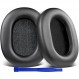 SOULWIT 이어 패드 소니 WH-1000XM5(WH1000XM5)용 이어 쿠션 무선 소음 차단 헤드폰 교체 패드 고밀도 폼 단백질 가죽 헤드패드(검은색)