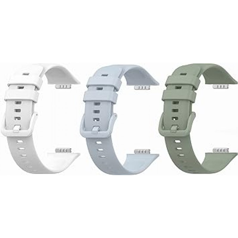 [SHEAWA] HUAWEI WATCH FIT2 밴드, 벨트, 3가지 색상 세트, 교체용 밴드, 실리콘, 교체용 벨트, 액세서리(화이트 + 라이트 블루 + 라이트 그린)