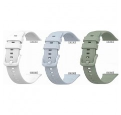 [SHEAWA] HUAWEI WATCH FIT2 밴드, 벨트, 3가지 색상 세트, 교체용 밴드, 실리콘, 교체용 벨트, 액세서리(화이트 + 라이트 블루 + 라이트 그린)