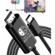 Switch Dock Switch TV 연결 출력(4K 및 1080P 해상도, HDMI 변환, TV 모드, PD 충전 기능), HDMI 케이블 포함, Switch Mini Dock 및 교체 케이블, Switch Dock 교체, 길이 2, 소형, 내구성, 경량, 휴대 편리, 스위치/스위치 OLED, 노트북, 태블릿, 스마트폰 등과 호환됩니다. (블랙)