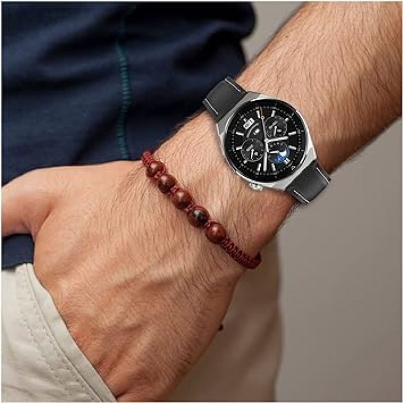HUAWEI WATCH GT 3 Pro 46mm 정품 가죽 시계 GT3 46mm 가죽 교체 밴드 교체 스트랩 액세서리용 SHEAWA 밴드 벨트(검은색)