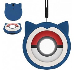 Poké mon GO Plus + 케이스용 미드보울, Pokémon Go Plus Plus 커버와 호환 가능, 보관 가방, 실리콘 소재, 부드러움, 내구성, 충격 방지, 방수, 방진, 분실 방지, 쉽게 착용하고 벗을 수 있음, 완전 보호(러블리 블루)
