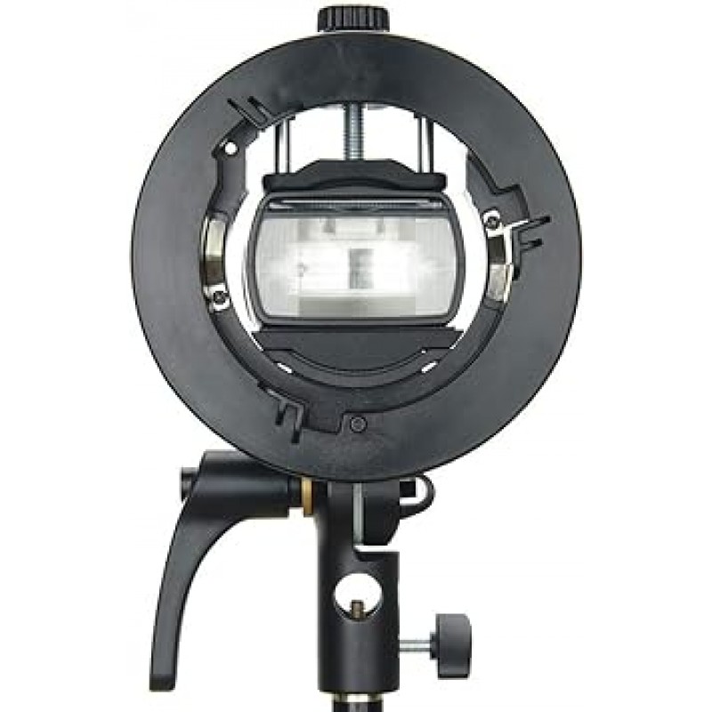 Godox S2 S 모양 플래시 브래킷 Bowens 마운트 접는 각도 조정 가능한 둥근 머리 사각형 헤드 스트로브 V1 AD200Pro AD400pro TT350 V860III TT685II 클립 온 모노 블록 스트로브에 고정