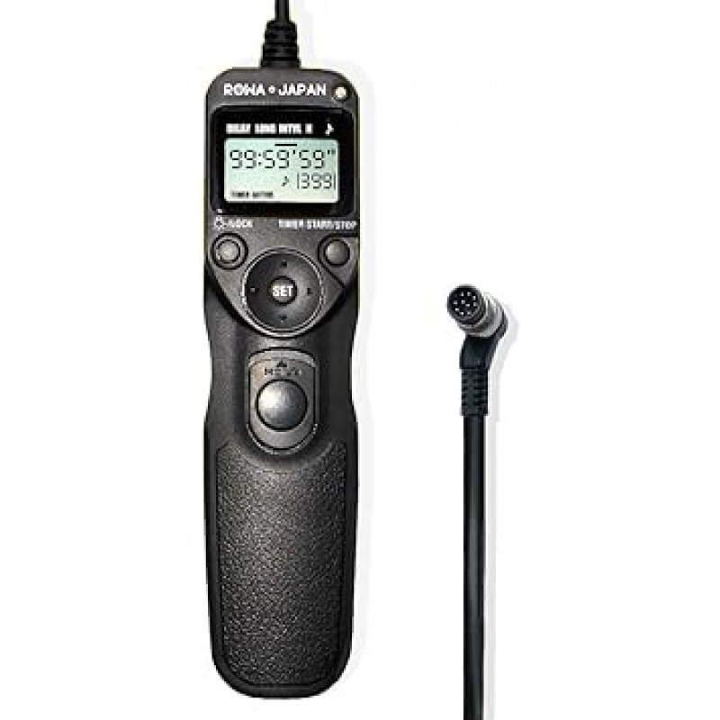 Nikon MC-30 MC-36과 호환되는 Lowa Japan 호환 셔터 리모콘 [프로페셔널 LCD LCD 타이머 기능 무제한 촬영 시간] [PDF 일본어 사용 설명서 포함]