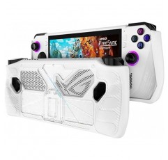 ROG Ally 케이스, 스탠드, 보호 케이스, ASUS ROG Ally와 호환 가능, PC + TPU 재질, 스탠드가 있는 AOSKYKA 보호 커버, 휴대 용이, 충격 방지, 방진, 방수, 기름 얼룩 방지, 보호 성능, ROG Ally 보호 케이스용 , 액세서리, 스타일리쉬(화이트)