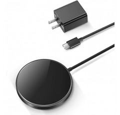 iPhone 14 시리즈용 THREEKEY 자기 무선 충전기, 강력한 자기, 최대 출력 15W, 고속 충전, Magsafe 충전기, 20W USB-C PD 충전기 포함, iPhone 14/14 Pro/14 Pro Max/13/13 Pro/13 Pro Max와 호환 가능 /13 미니/12/12 프로/12 프로 맥스/12 미니