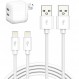 iPhone 충전기, 접이식, 2포트, 24W, 급속 충전기, 1m, 2개 포함, USB 콘센트, 스마트폰 충전기, iPhone 충전 케이블, PSE 인증, MFi, iPhone 14, 13, 12, 11Pro와 호환 가능, Pro Max, Mini, X, XS, XR, 8, 7 및 기타 USB-C 장치
