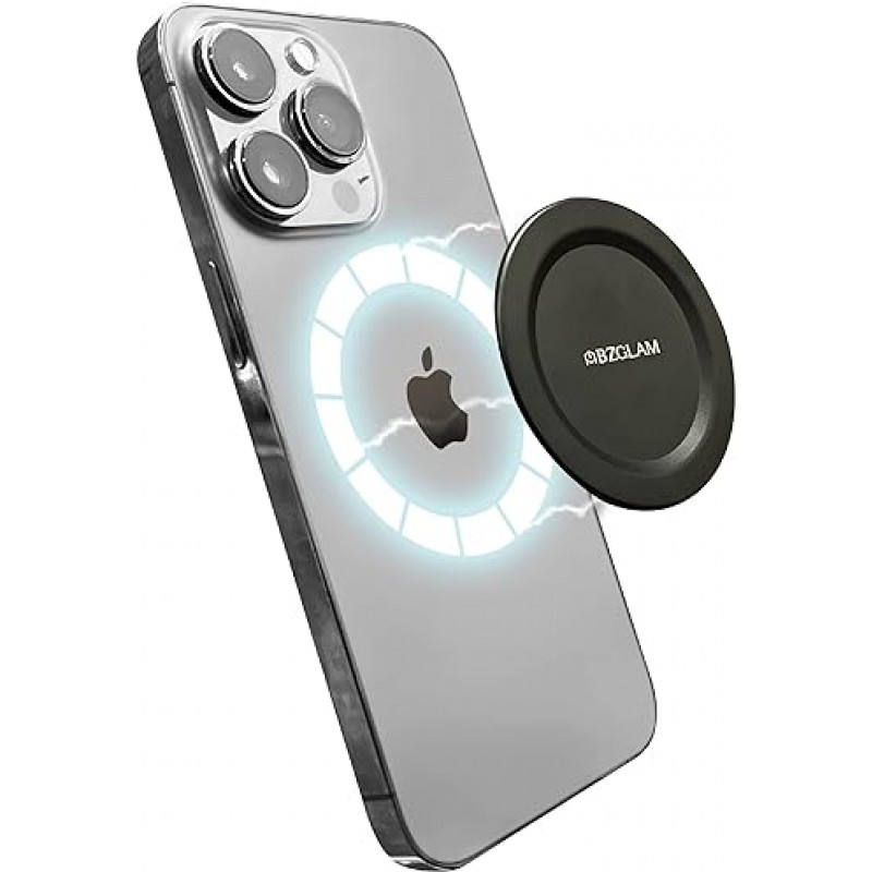 BZGLAM MagSafe 스마트폰 자석, 금속판(iPhone14, iPhone13, iPhone 12 시리즈 호환), 스마트폰 링 자석(분리형/경량)