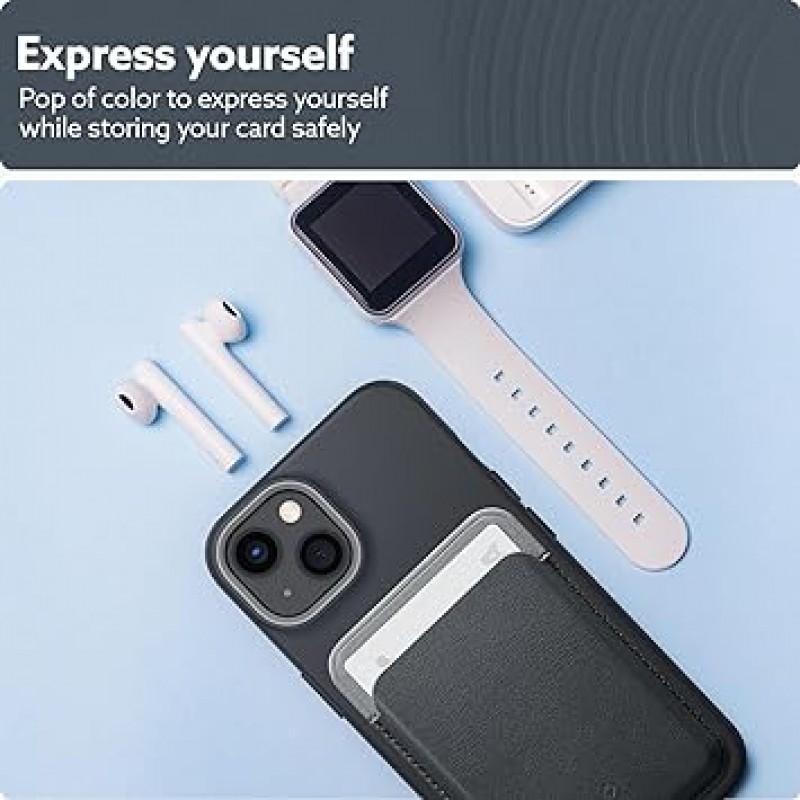 [Caseology] 【접지력 개선】 MagSafe 대응 카드 케이스 MagSafe 대응 지갑 MagSafe 대응 액세서리 이중 구조 미끄럼 방지 패턴 실리콘 마그넷 내장 iPhone14/13/12 시리즈 대응 나노팝 - 블랙 세사미