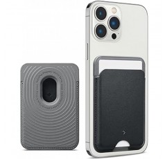 [Caseology] 【접지력 개선】 MagSafe 대응 카드 케이스 MagSafe 대응 지갑 MagSafe 대응 액세서리 이중 구조 미끄럼 방지 패턴 실리콘 마그넷 내장 iPhone14/13/12 시리즈 대응 나노팝 - 블랙 세사미