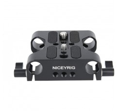 NICEYRIG 카메라 베이스 플레이트, 로드 레일 클램프가 있는 다목적 U 베이스, 알루미늄 범용 베이스 플레이트, 대부분의 SLR 및 마이크로 카메라에 적합, Sony FS7/Sony A7 시리즈/Canon C100/C300/C500, 15mm 로드 레일 지원 시스템, DSLR과 호환 가능 장비, 카메라 액세서리 - 베이스플레이트 2
