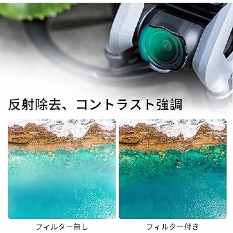 K&F Concept DJI 아바타/DJI O3 에어 유닛 필터 세트 PL 필터 + ND8+ND16 ND 필터, 편광 필터, 발수, 긁힘 방지, 드론 렌즈 필터, 일본산 AGC 광학 유리, 28겹 나노 코팅