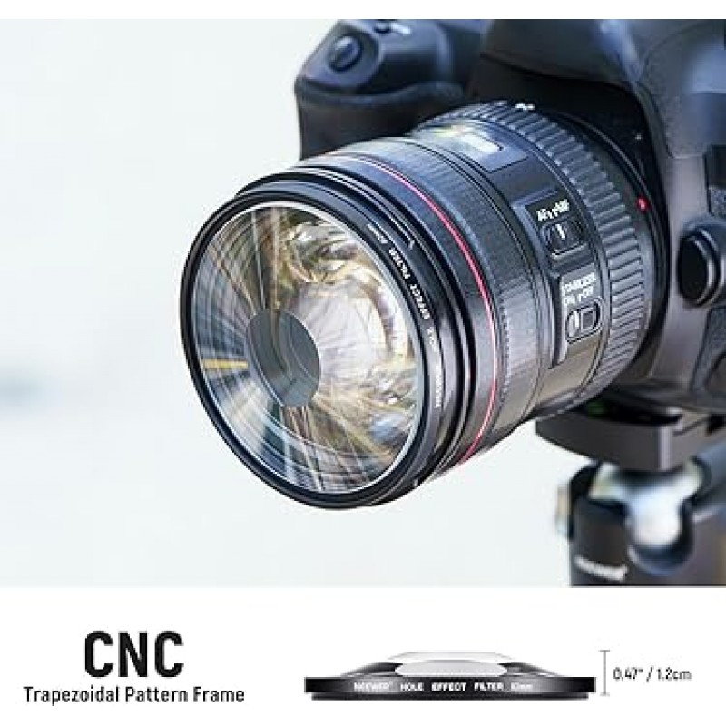 NEEWER 82mm 나선형 헬로 카메라 렌즈 필터 프리즘 K9 광학 유리 특수 효과 필터 사진 카메라 렌즈 액세서리 터널 비전 워프 원형 헤일로 프레임 효과