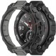 Amazfit T-Rex Pro 케이스 커버 긁힘 부드러운 튼튼한 TPU 클리어 보호 커버 범퍼 프레임 프로텍터 케이스 액세서리 Amazfit T-Rex Pro / T-Rex (A1918) 스마트 시계 용 (블랙)