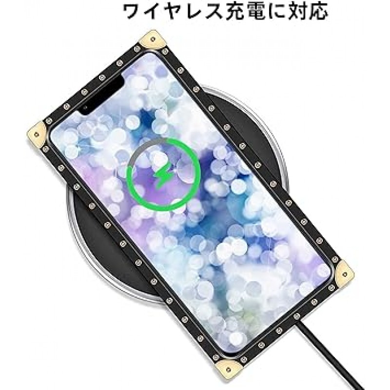여성용 디자이너 스퀘어 케이스 Samsung Galaxy S23 Ultra 5G 럭셔리 미적 클래식 패턴 가죽 뒷면 커버 소프트 프레임 금속 명판 Samsung Galaxy S23 Ultra 5G 6.8 (인치) 용 귀여운 반짝 이는 커버 - 카키