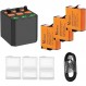 GoPro Hero 7, Black, Hero 6, Hero 5와 호환되는 Vemico Gopro 배터리, USB 충전기, Type-C 인터페이스, 예비 배터리, 3 x 1500 mAh, 교체용 배터리, 충전기 세트, 동시 충전, USB 인터페이스 포함